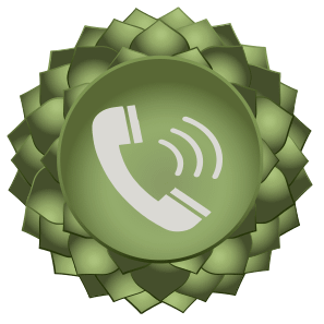 lotus shaped button in green to make a direct call